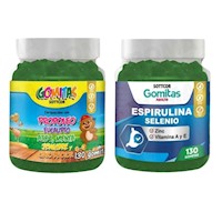 PACK 2 GOMITAS PROPÓLEO NIÑOS + GOMITAS ESPIRULINA SELENIO SOTTCORLABS